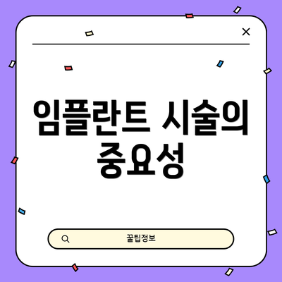 임플란트 시술의 중요성