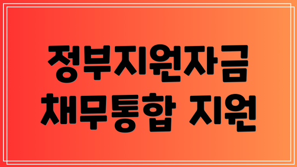 정부지원자금 채무통합 지원