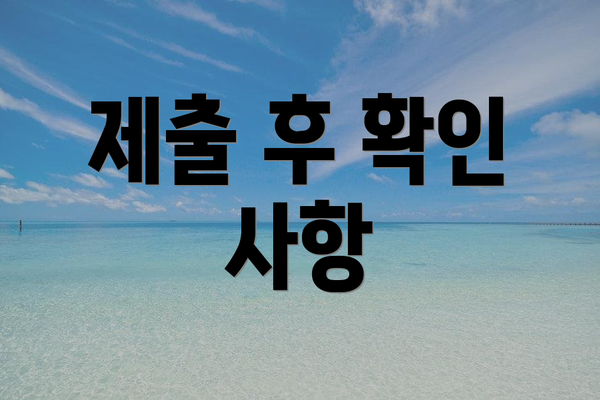 제출 후 확인 사항