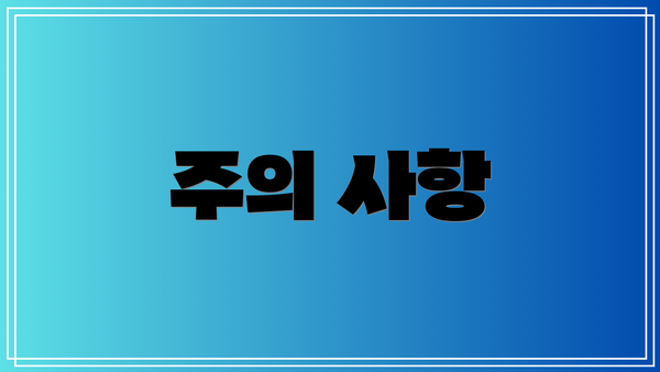 주의 사항