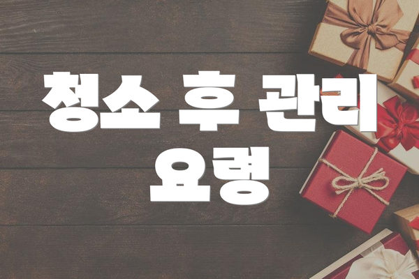 청소 후 관리 요령