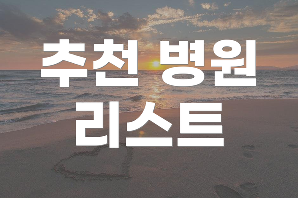 추천 병원 리스트
