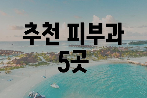 추천 피부과 5곳