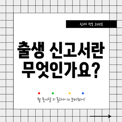 출생 신고서란 무엇인가요?