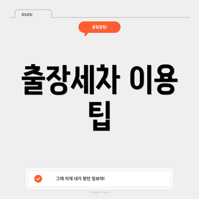 출장세차 이용 팁