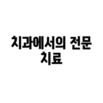 치과에서의 전문 치료