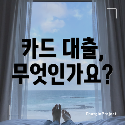 카드 대출, 무엇인가요?