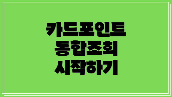 카드포인트 통합조회 시작하기