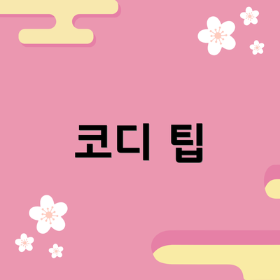 코디 팁