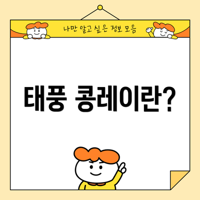 태풍 콩레이란?