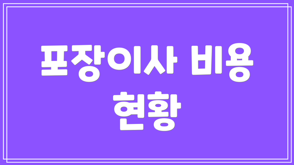 포장이사 비용 현황