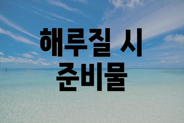 해루질 시 준비물