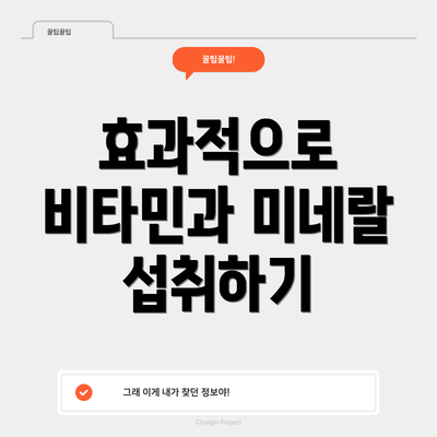 효과적으로 비타민과 미네랄 섭취하기