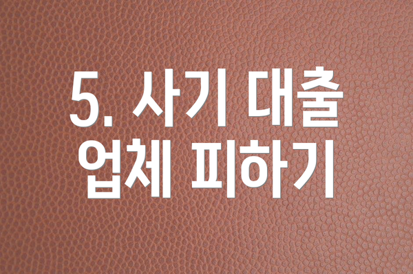 5. 사기 대출 업체 피하기