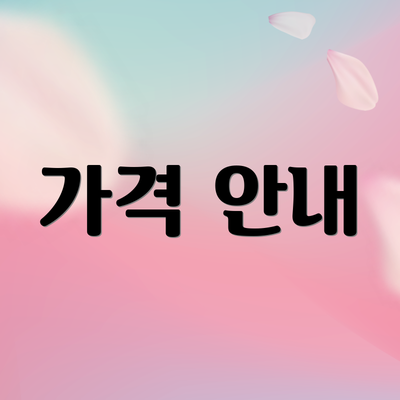 가격 안내