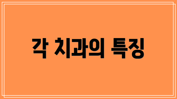 각 치과의 특징