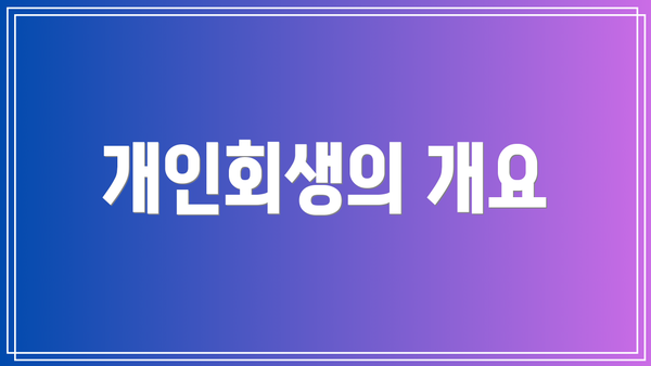 개인회생의 개요