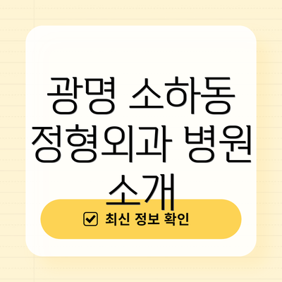 광명 소하동 정형외과 병원 소개