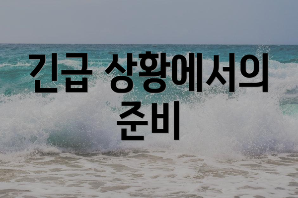 긴급 상황에서의 준비