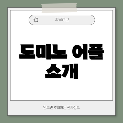 도미노 어플 소개