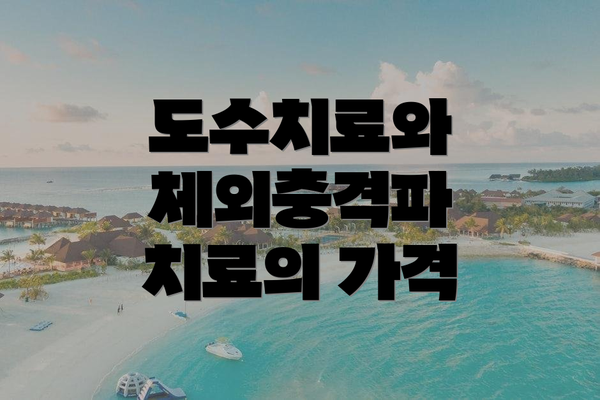 도수치료와 체외충격파 치료의 가격