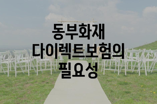 동부화재 다이렉트보험의 필요성