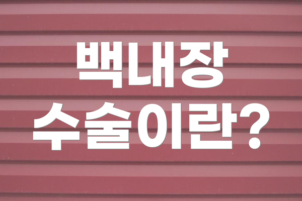 백내장 수술이란?