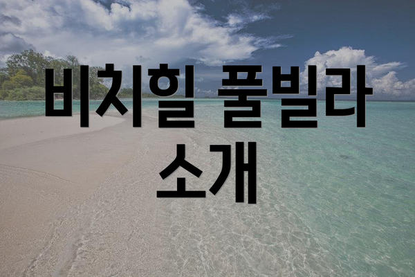 비치힐 풀빌라 소개