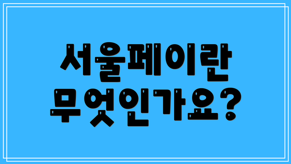 서울페이란 무엇인가요?