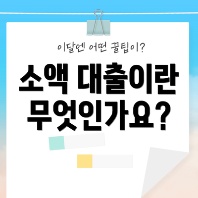 소액 대출이란 무엇인가요?