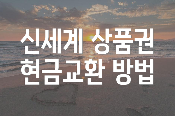 신세계 상품권 현금교환 방법