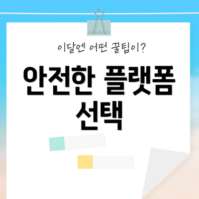 안전한 플랫폼 선택
