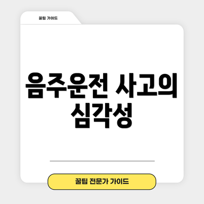 음주운전 사고의 심각성