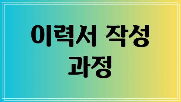 이력서 작성 과정