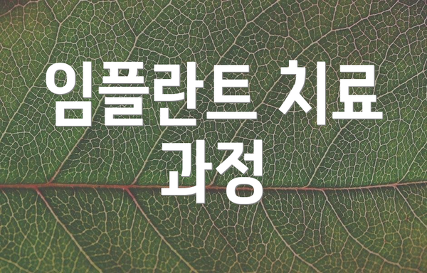 임플란트 치료 과정