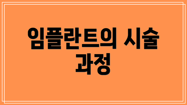 임플란트의 시술 과정