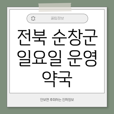 전북 순창군 일요일 운영 약국