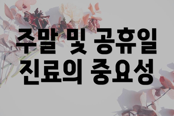 주말 및 공휴일 진료의 중요성