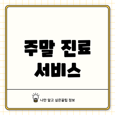 주말 진료 서비스