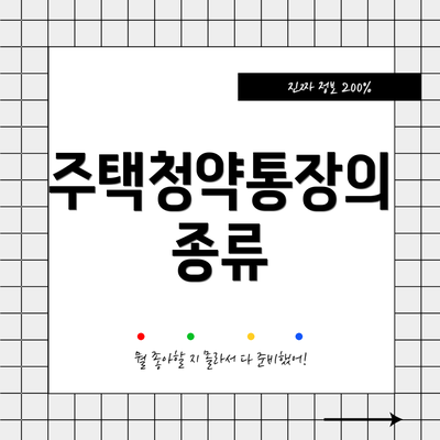 주택청약통장의 종류