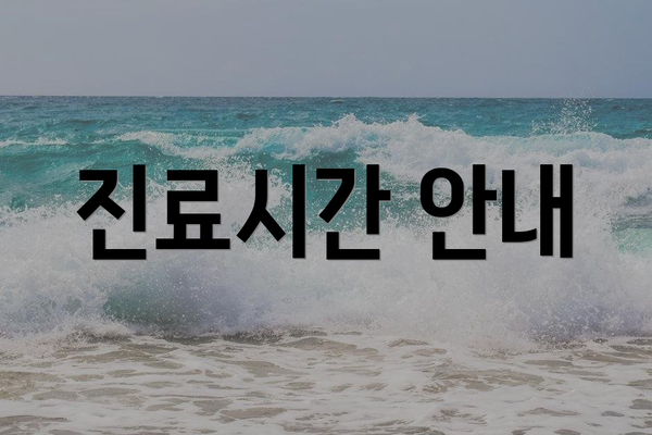 진료시간 안내