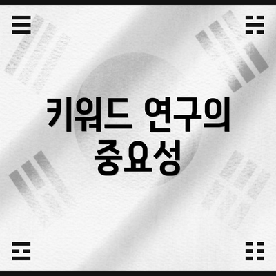 키워드 연구의 중요성