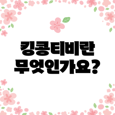 킹콩티비란 무엇인가요?