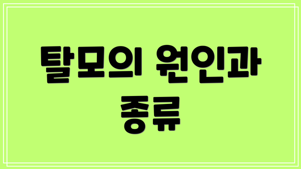 탈모의 원인과 종류