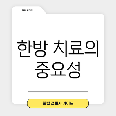 한방 치료의 중요성