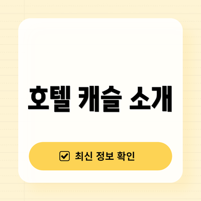 호텔 캐슬 소개